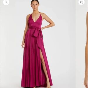 Mac Duggal Fuchsia Halter Gown